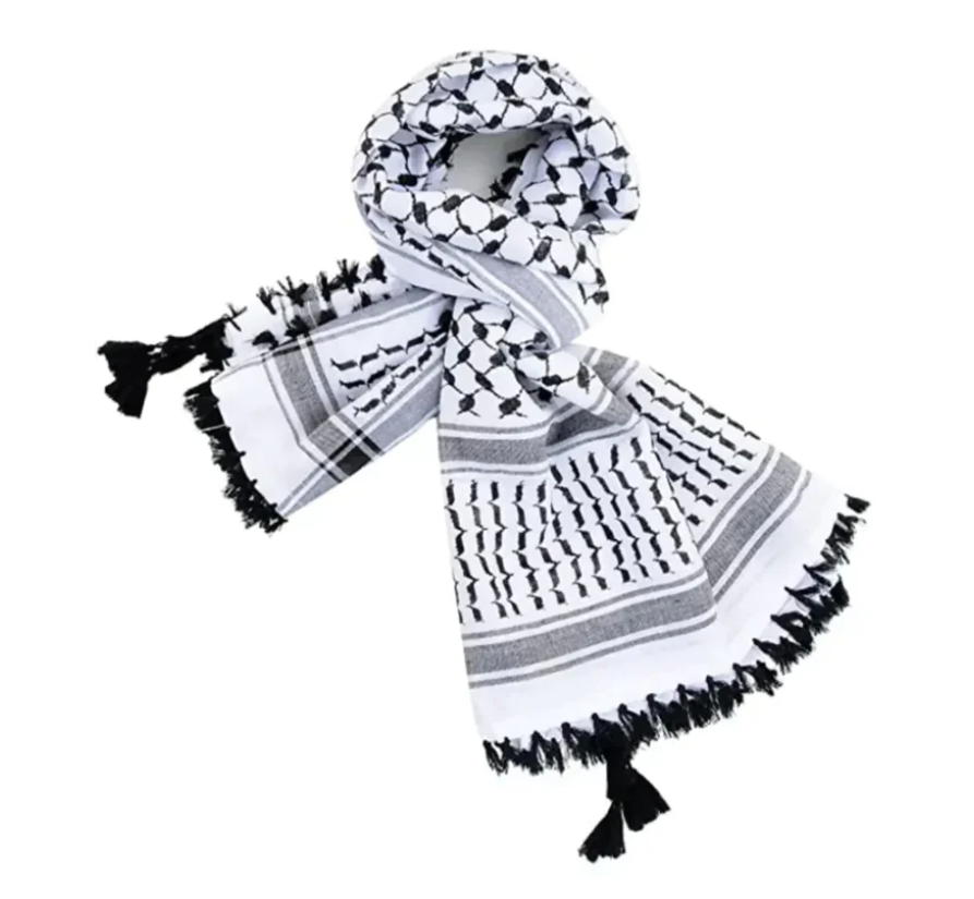 Palestinian Keffiyeh Black and White Arab Scarf