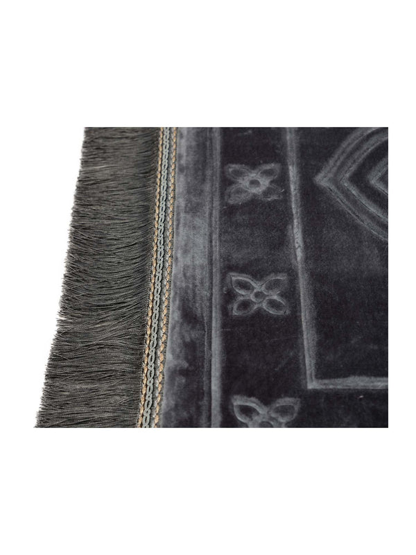 Grey Memory Foam Velvet Prayer Mat