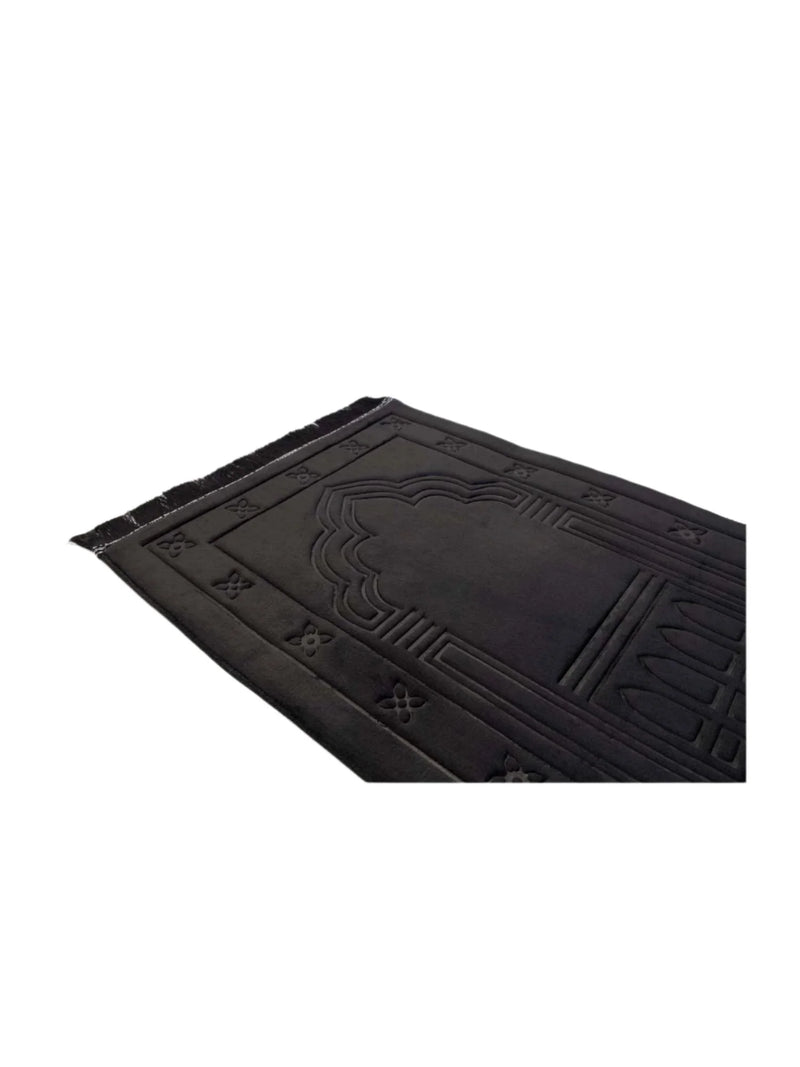 Black Memory Foam Velvet Prayer Mat