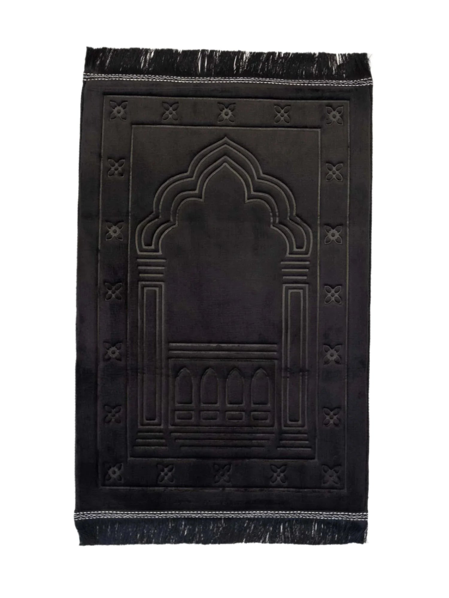 Black Memory Foam Velvet Prayer Mat