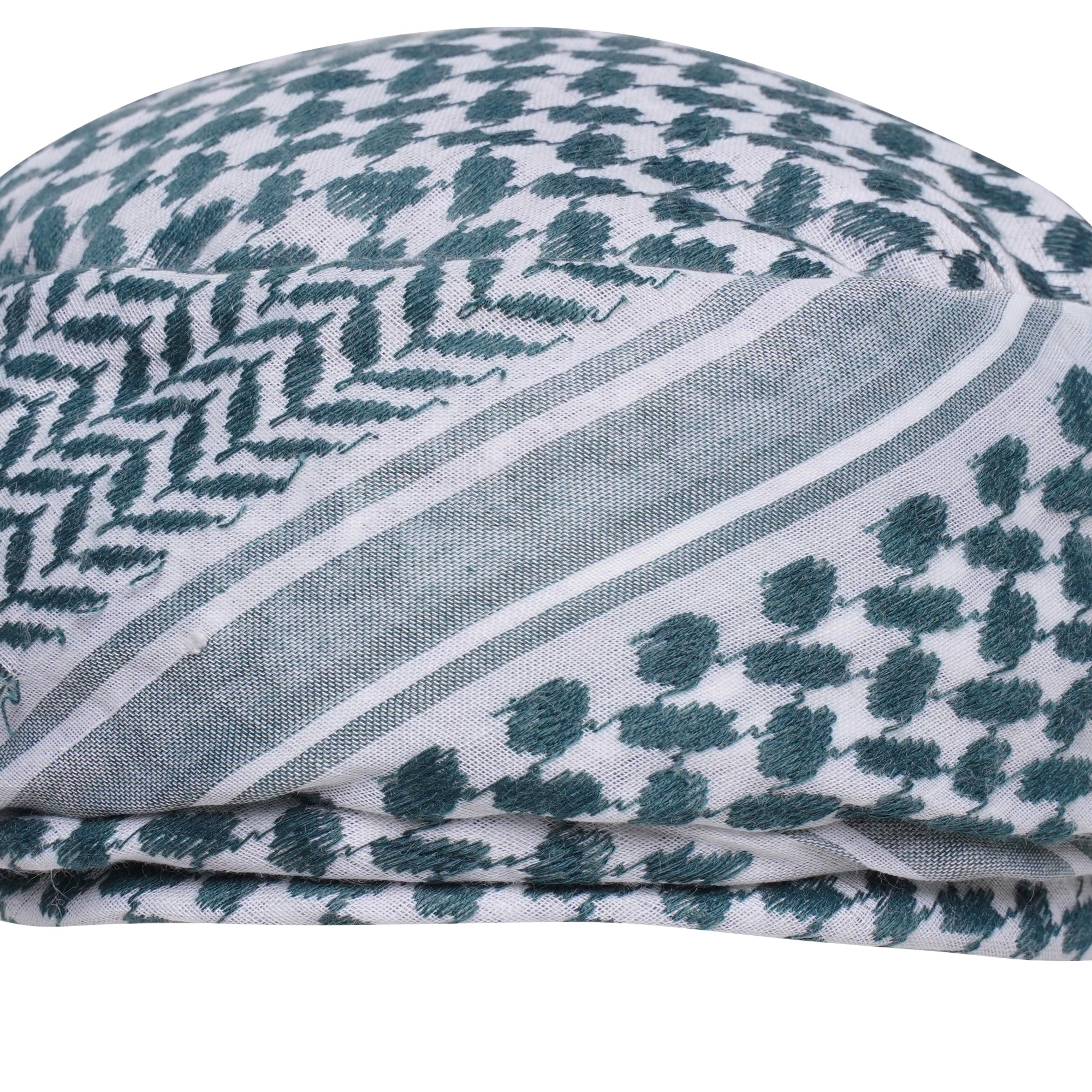 Mens Ready Made Palestinian Keffiyeh Green Arab Hat Shemagh