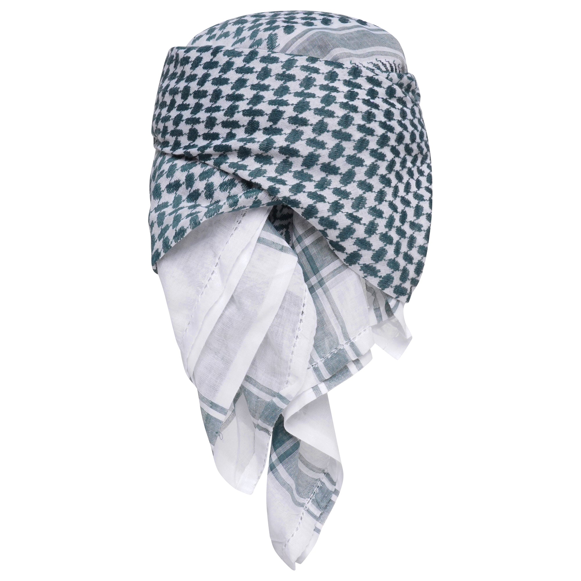 Mens Ready Made Palestinian Keffiyeh Green Arab Hat Shemagh